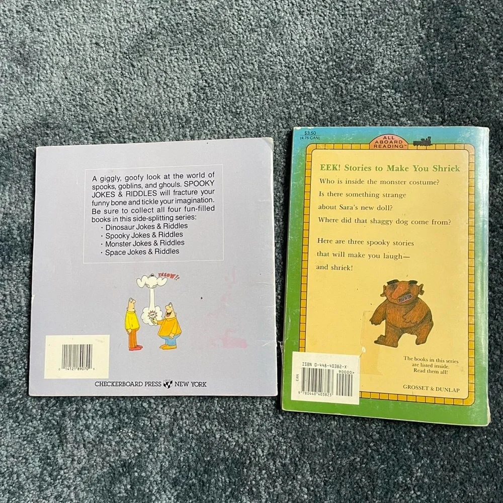 Vintage 90s Spooky Jokes & Riddles Book Set Eek Stories to Make You Shriek